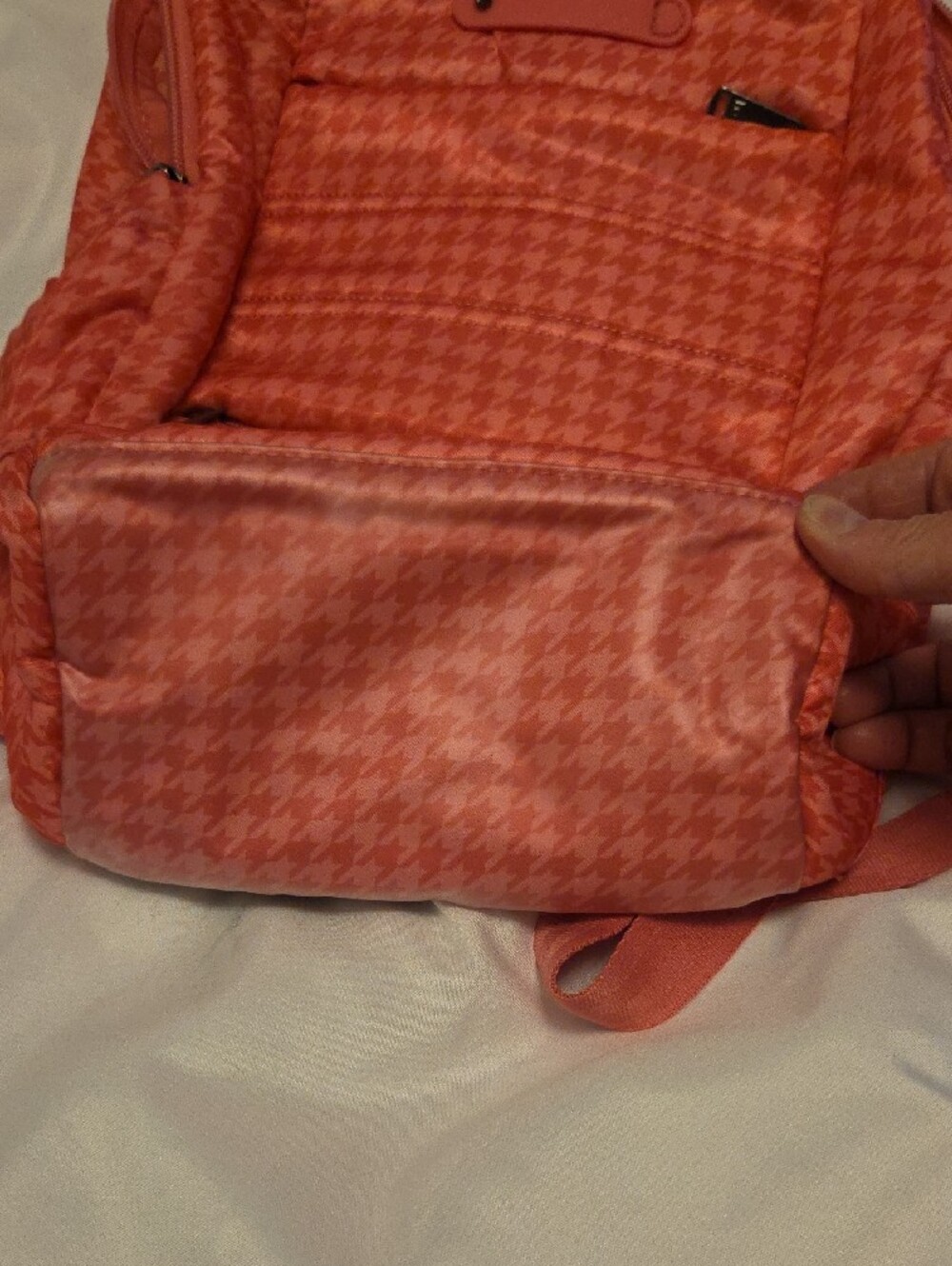 Lug Pink Houndstooth Backpack with Front Pockets - Picture 7 of 8